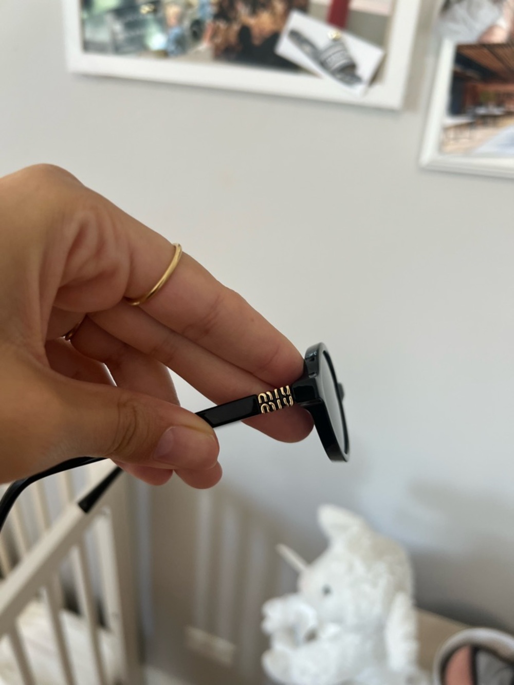 Miu Miu Black Oval Sunglasses - Picture 2 of 4